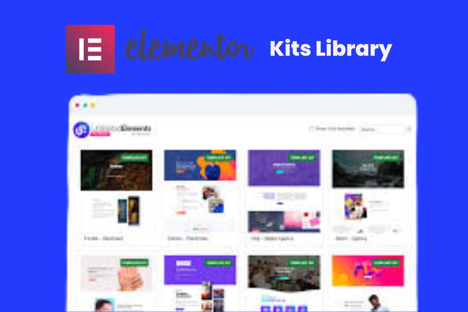 Pacote com os Kits Library para Elementor PRO