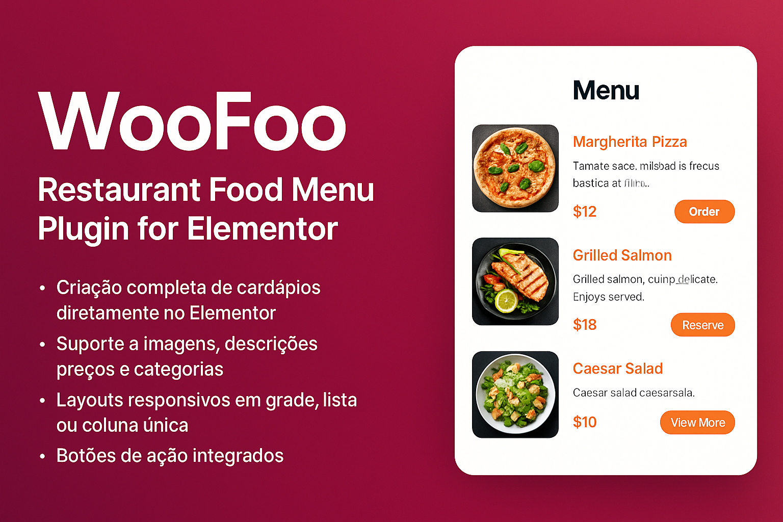 WooFoo – Restaurant Food Menu Plugin for Elementor